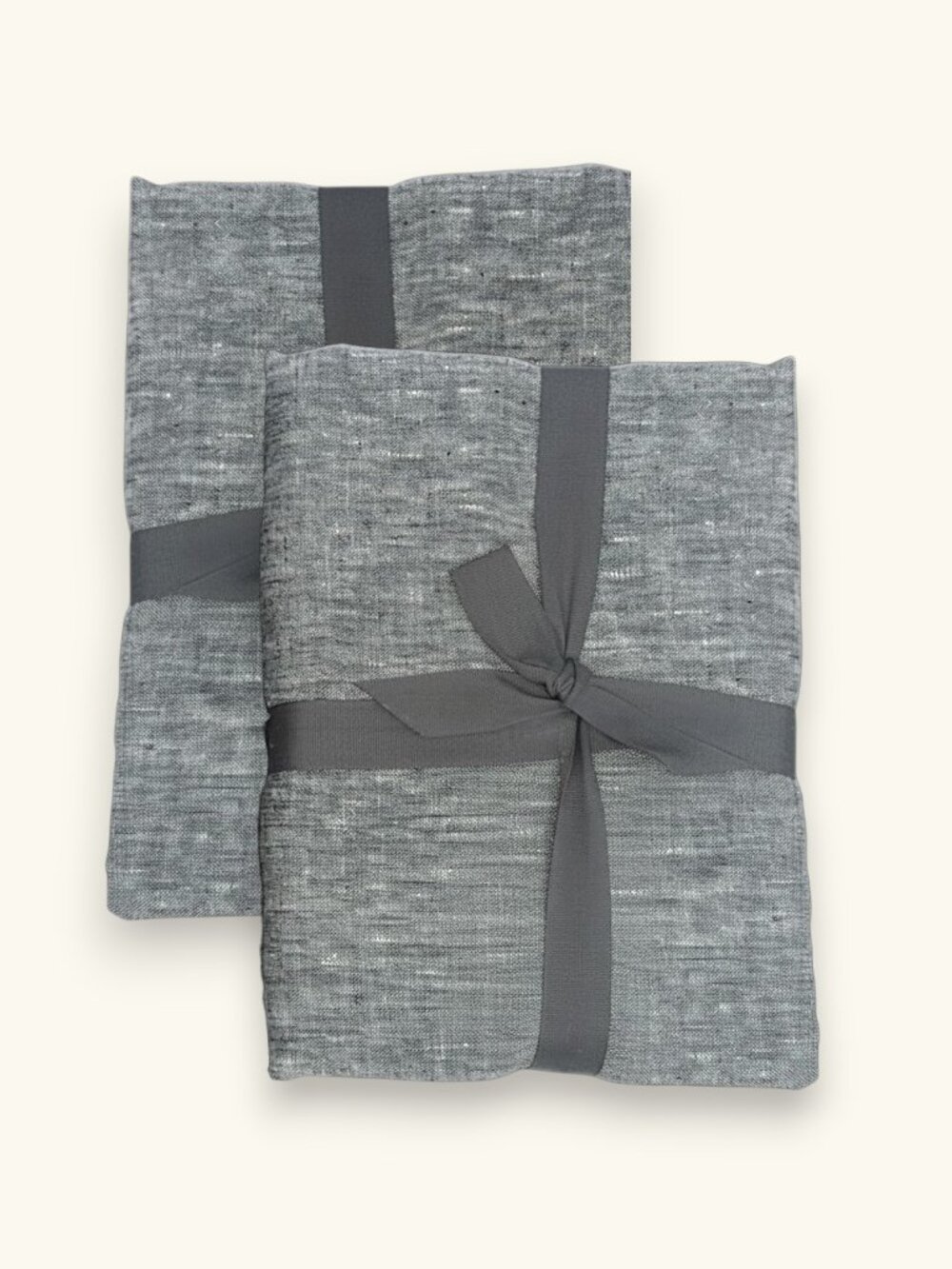 2 x West Elm Belgian Flax Linen Standard Shams, Slate Melange